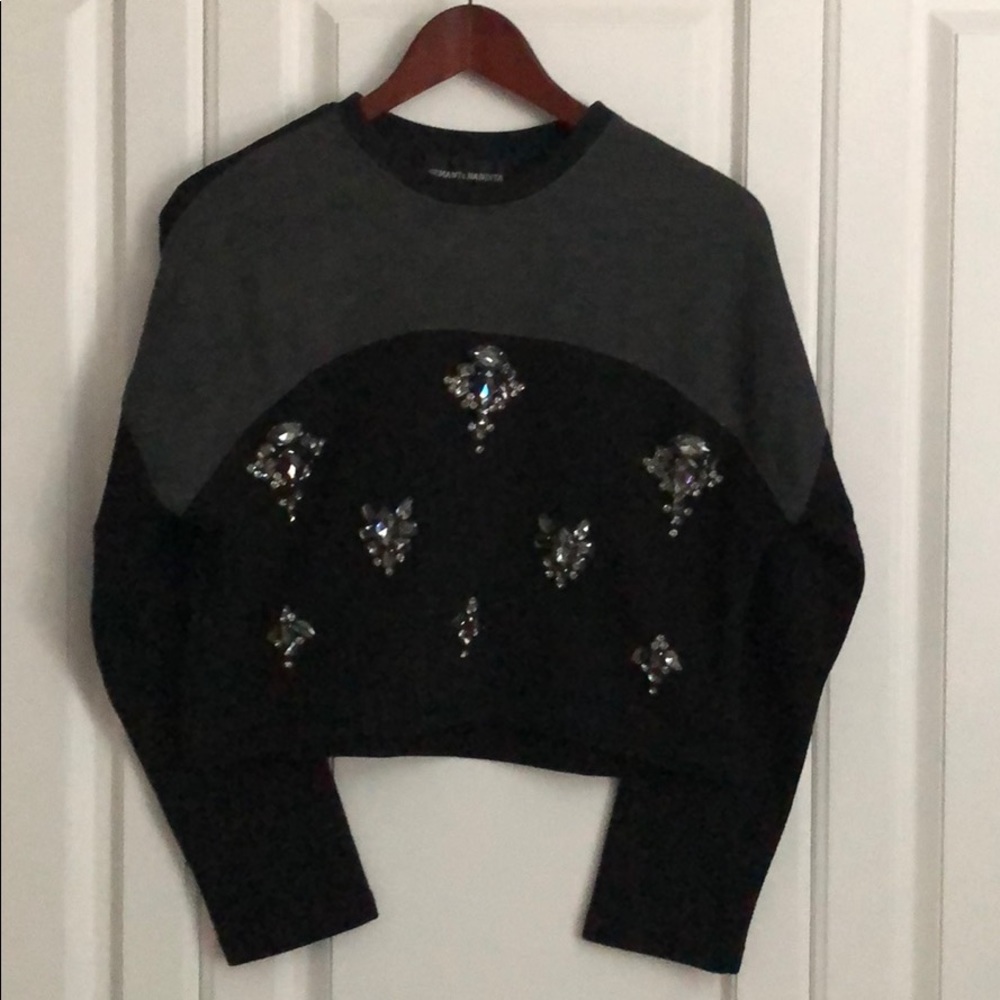 Crop Embellished Sweater